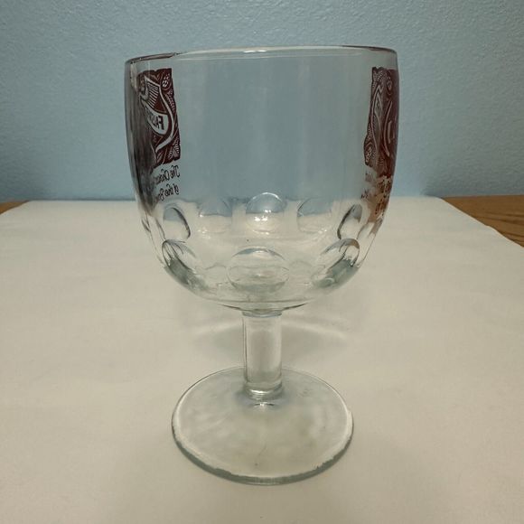 Vintage Falstaff Glass Beer Goblet Thumbprint Stemmed Mug 6 Inches Tall - Picture 2 of 10